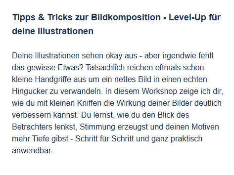 lunatic_neko's tweet photo. DoKomi website finally updated my workshop page and added the description yay~ 😂

So yeah, what can you expect from my workshop?
I believe that fully understanding the underlying concepts of good composition can be really hard - and so is explaining them. 

So, for my workshop, I want to keep it as beginner-friendly as possible and teach you some useful tricks that you can apply to you own illustrations - even if you don't yet fully understand why things work the way they do.

Please keep in mind that I'm a digital artist, so most of my practical examples will heavily rely on digital tools (I will be using Clip Studio Paint for my examples). But the general concepts can of course also be applied to traditional art.

I'm looking forward to seeing you at the workshop!!