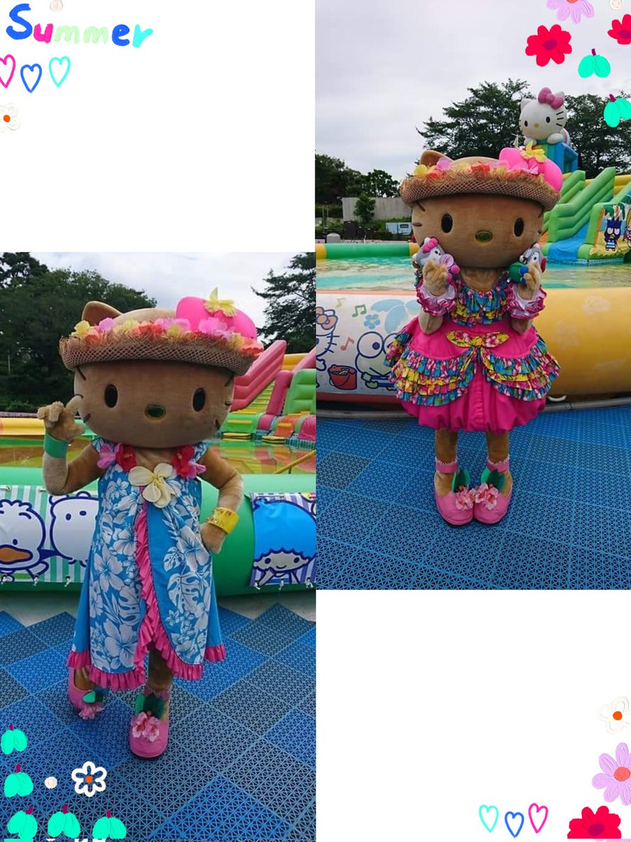 西武園ゆうえんちでも日焼けのキティちゃんに会えてた🌟 #西武園
