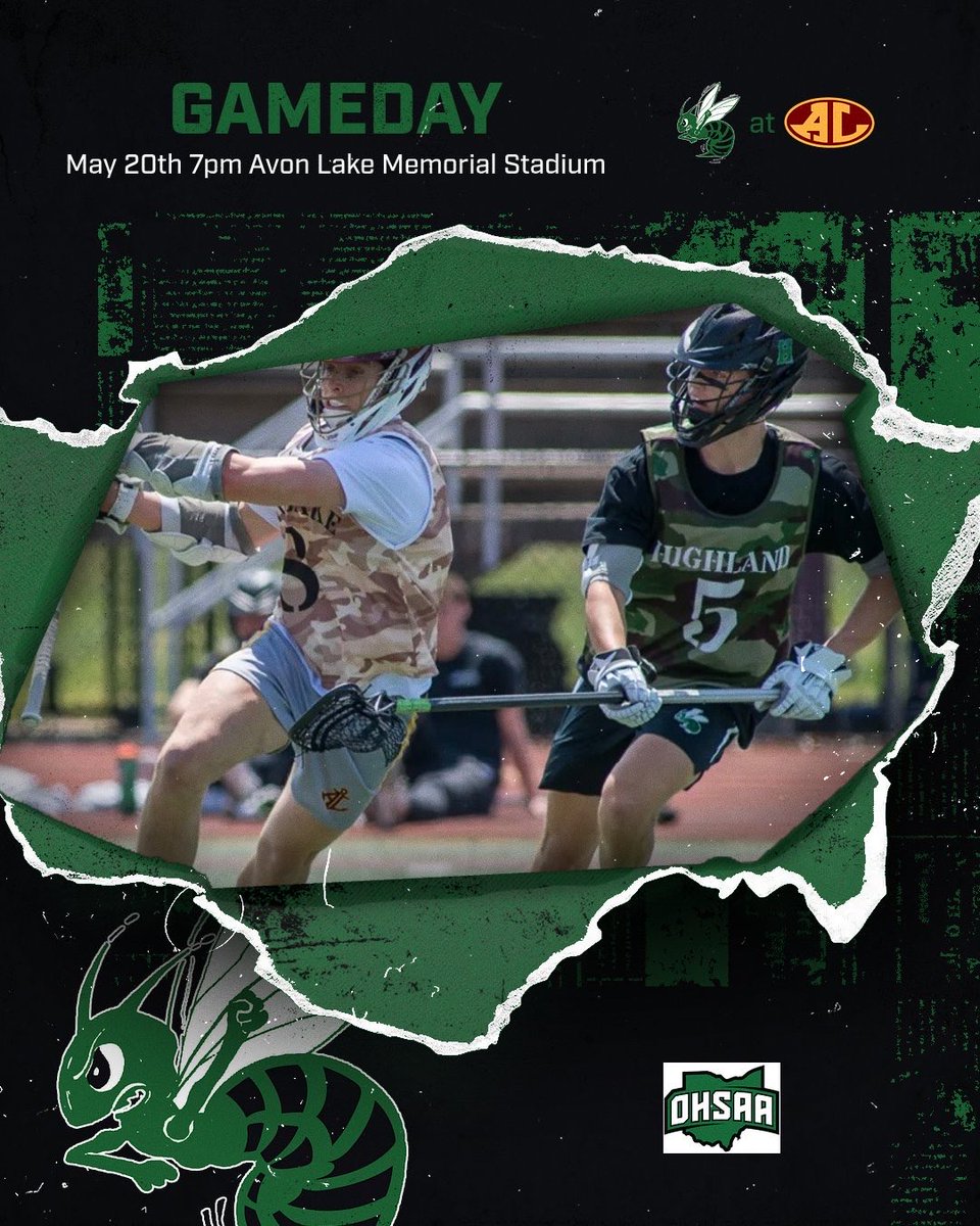 Lax_Highland's tweet photo. Gameday! Round 2 of the OHSAA Region 5 Playoffs as the Hornets head to Avon Lake for a rematch with the Shoremen  

Faceoff at 7pm https://t.co/Xl8QPiMjMm
