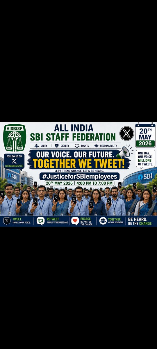 sharmaraman2910's tweet photo. We demand justice 🙏 
#JusticeforSBIemployees https://t.co/yshkH0ZxJm