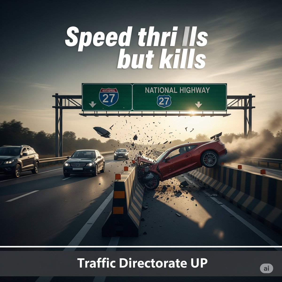 uptrafficpolice's tweet photo. तेज रफ्तार का शौक, ले जाएगा सीधा परलोक।

मंज़िल पर पहुँचें मुस्कुराते हुए, न कि एम्बुलेंस में चिल्लाते हुए। https://t.co/dDuiJVyAic
