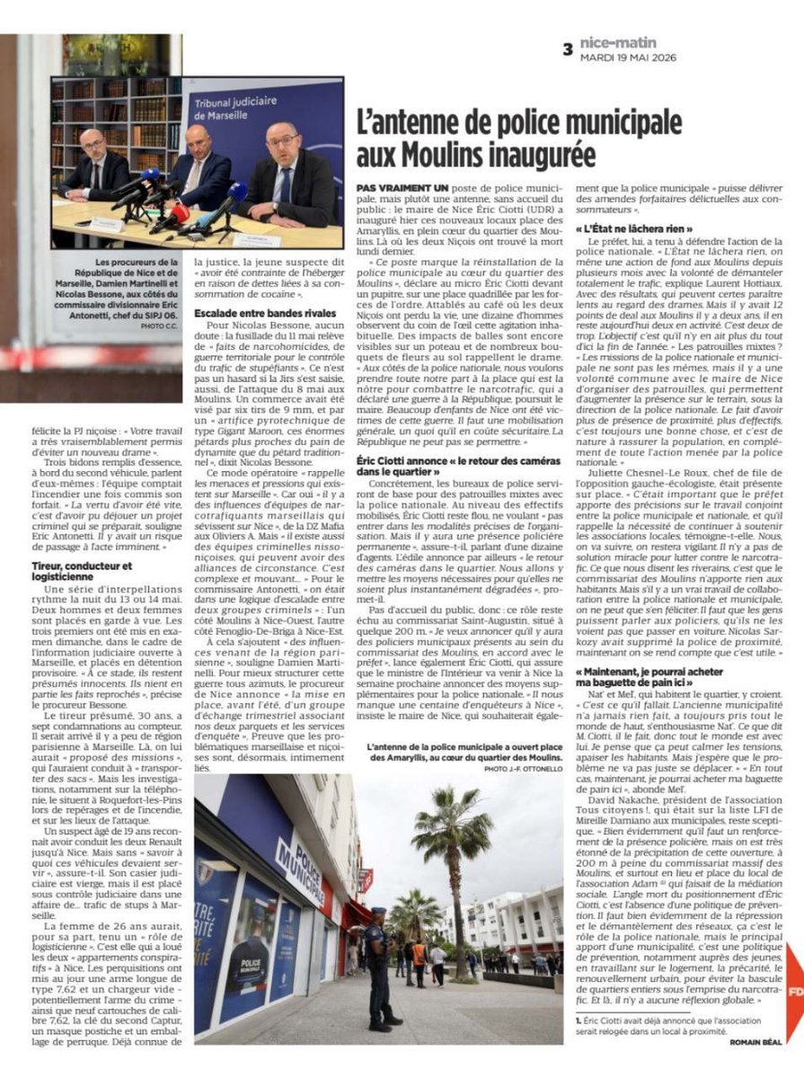 ViVA_Nice's tweet photo. 🗣️ « L'angle mort du positionnement d'Eric #Ciotti, c'est labsence d'une politique de prévention. »

Quelques mots de David Nakache dans un article de @Nice_Matin sur l’inauguration d’une antenne de #police municipale aux Moulins ⬇️

#Nice06 https://t.co/GBo7vx8Zwz