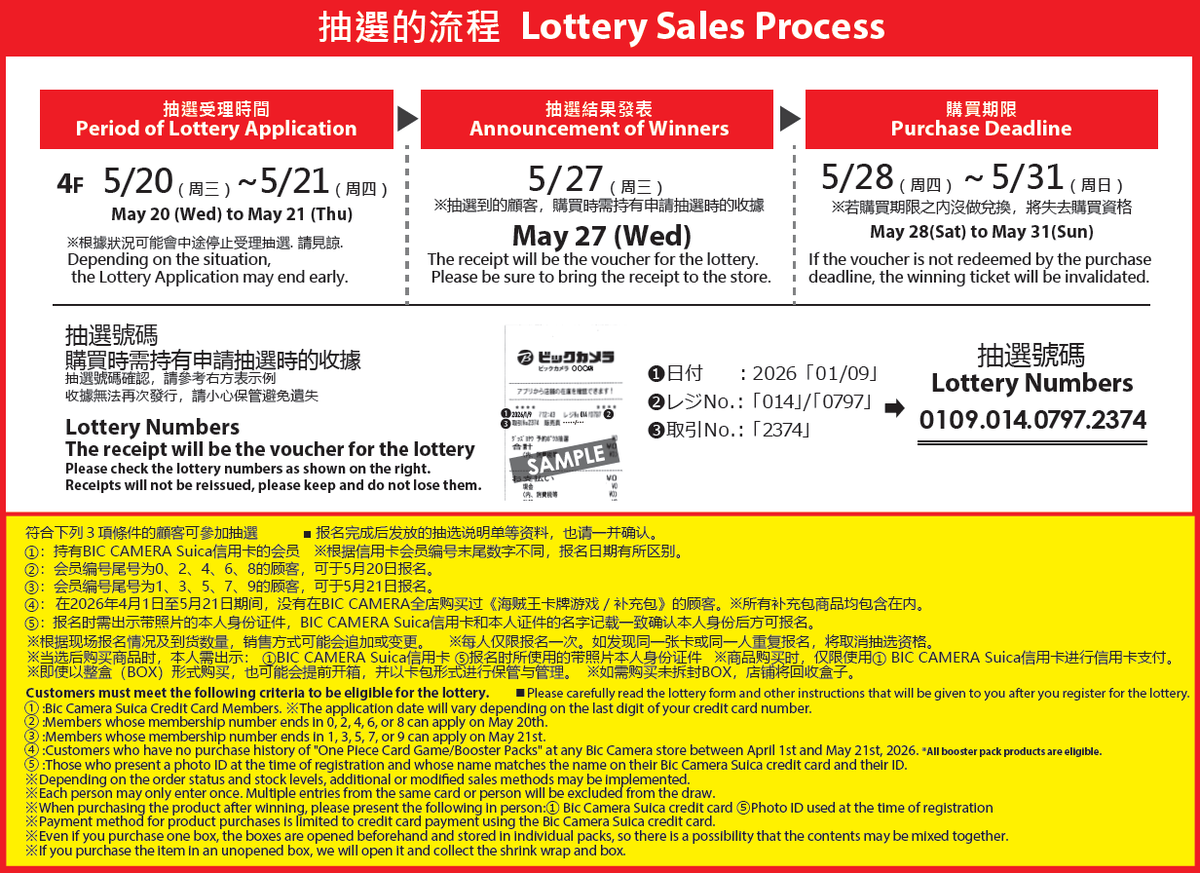 本日も抽選受付致します！】 お持ちのカードにより受付日が異なります
