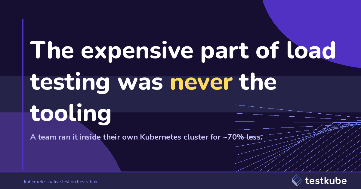 JonathanCPhelps's tweet photo. A platform team I talked to last week was quoted six figures to load-test a single Black Friday weekend.

Billed per virtual-user-hour by a SaaS vendor, to generate traffic from outside their cluster.

That quote was really paying for one thing: a way to push load across the trust boundary. Firewall holes, privileged tokens, and a run that hits a staging copy instead of the system that actually serves customers.

They ran it the other way. k6 inside their own Kubernetes cluster, on compute they already pay for. Real routing, real mesh, real pod scheduling under pressure. About 20 ephemeral pods, spun up for the run and gone after.

Roughly 70% cheaper than the quote. The bigger win was the signal: the cluster behaved under load the way it would on the actual day, because it was the actual cluster.

This is the pattern we keep seeing at Testkube. The expensive part of load testing in CI or on a SaaS platform was never the tooling. It was paying to simulate a system you could have tested in place.

The vendor quote was the easy thing to turn down. The harder part was admitting they'd been buying confidence in an environment that never matched production anyway.

#Kubernetes #DevOps #PlatformEngineering #LoadTesting #CloudNative