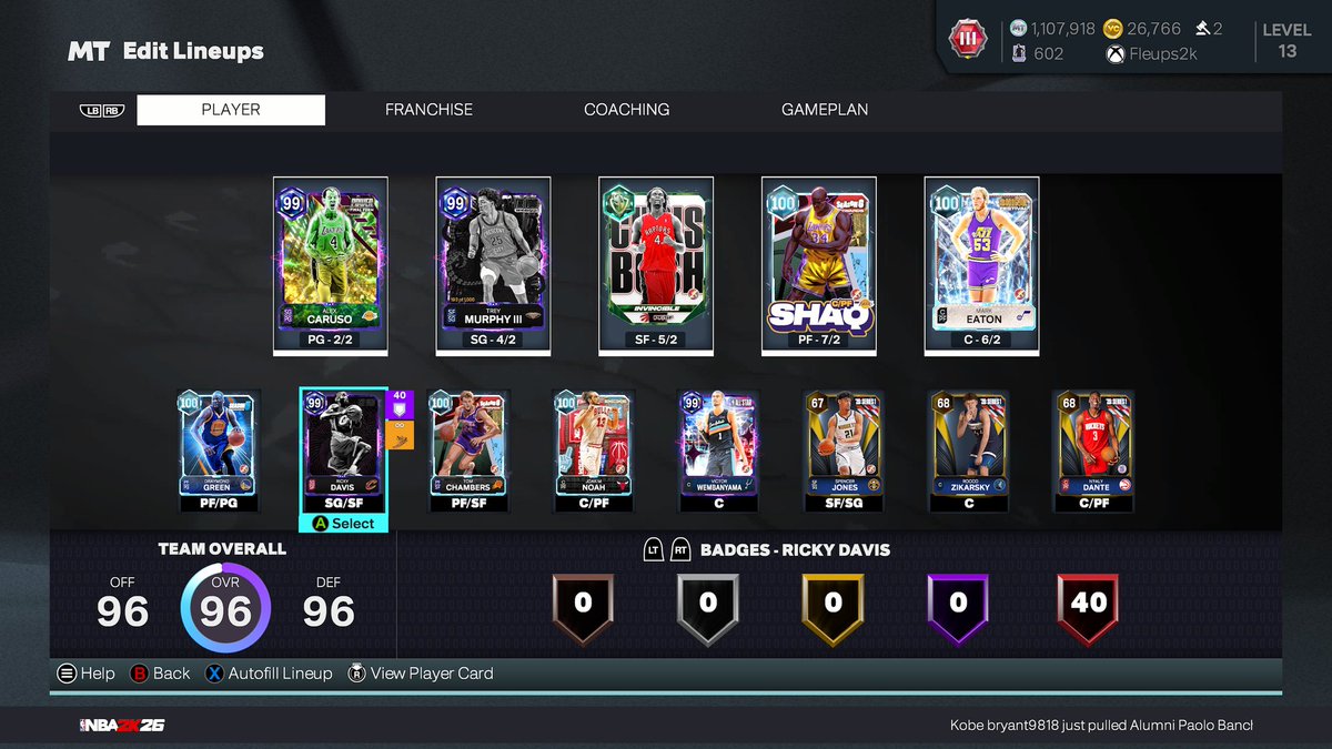 Fleups2k's tweet photo. @xEvanTanaka Caruso and ricky 40 lgd badge and sellable i m gonna get ben at level 35 and 1.4mil https://t.co/NhKmmeHoeV