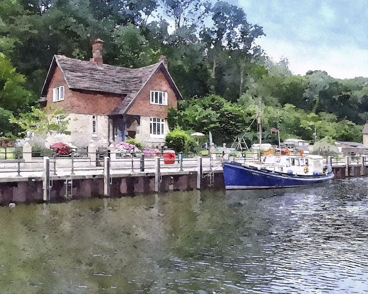 FuzzyFinker's tweet photo. Art of the Day! "River Medway At Allington, Kent". Buy at: https://t.co/eYWxs1L5uI https://t.co/VnglsTnG6X