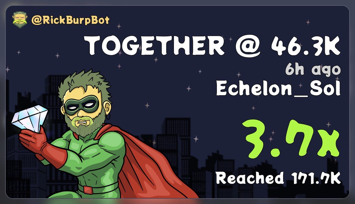 Echelon007's tweet photo. 3.7X from my call on $TOGETHER
CA =  28Q3ToLkJvVKEPP8dyv1hBGePQ23XceKCKtSzwSnViRL
Let's go higher

#Solana #gameoverse #memecoin #degenverse https://t.co/CVooxYryUa