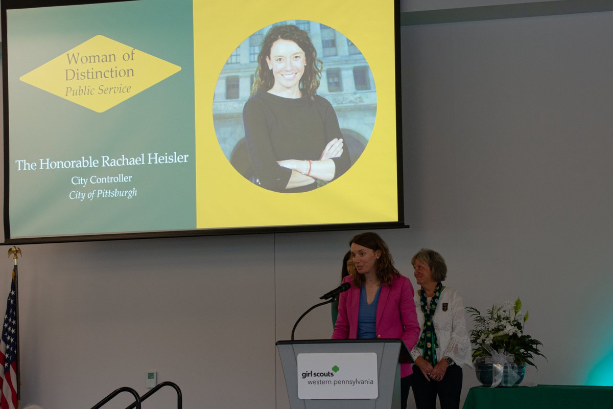 PGHController's tweet photo. I was honored to be named a Woman of Distinction this year by @GirlScoutsWPA. I am so grateful for all that the Girl Scouts do to prepare young women to be great leaders, citizens, and neighbors. https://t.co/LXyVopYBzs