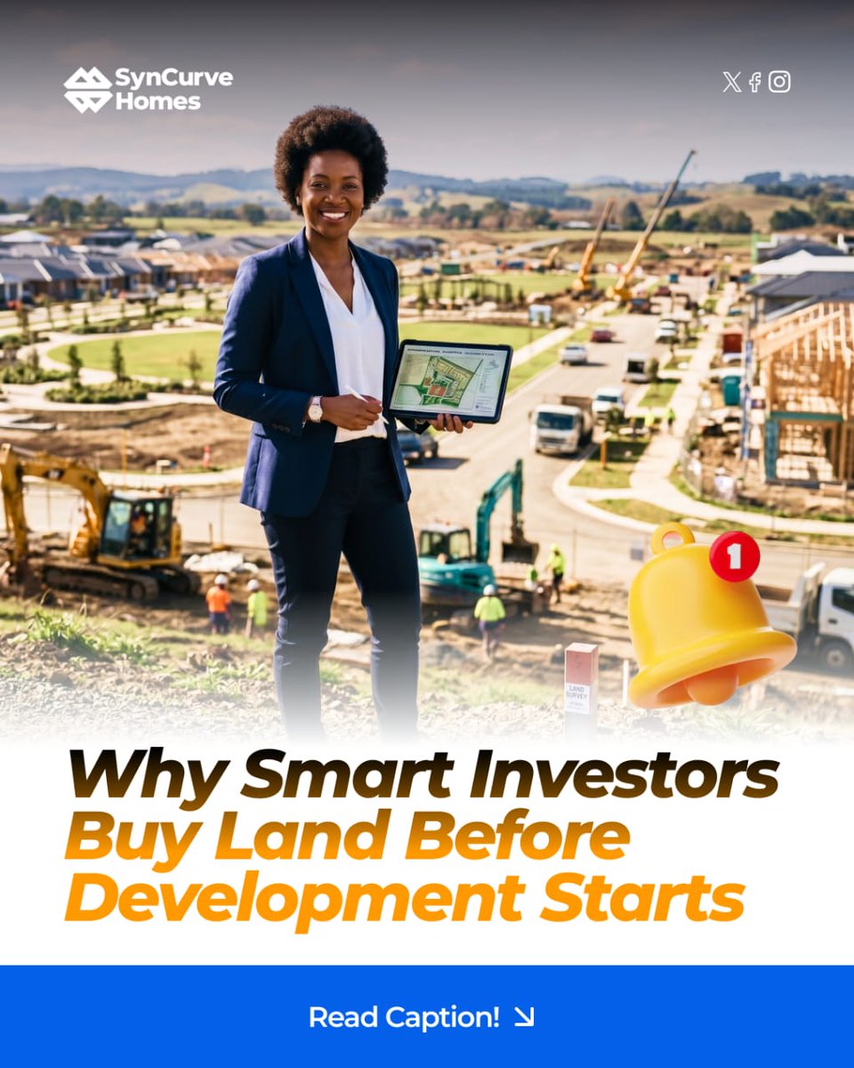 syncurvehomes's tweet photo. Most people wait until an area is fully developed, then struggle to afford what they could have secured earlier.
But smart investors understand that the real advantage is in getting in before the growth begins.
#SyncurveHomes #SmartInvestment
#RealEstateInvestment
#PropertyInvest https://t.co/z92crM8rs1