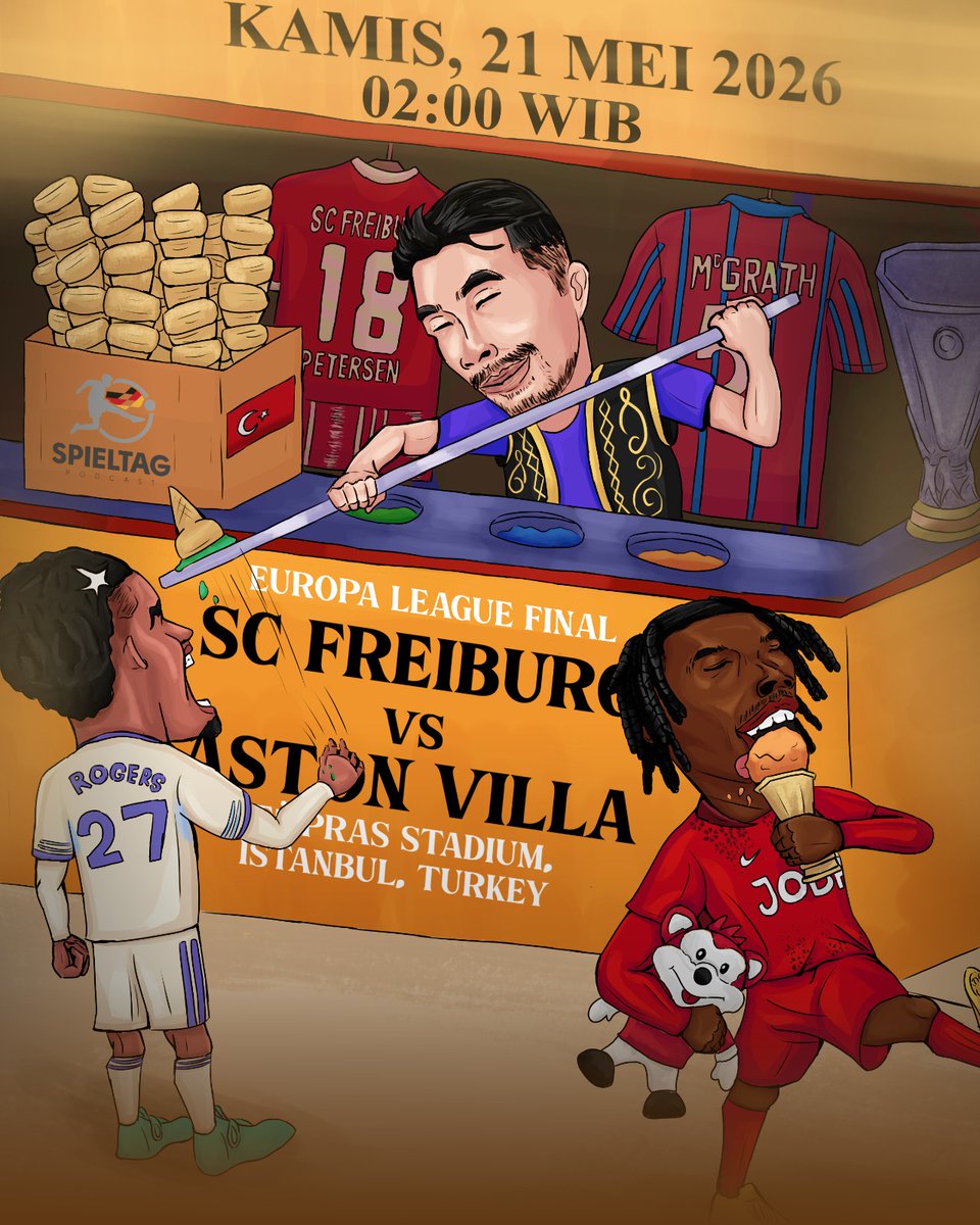 SpieltagIndo's tweet photo. Johan Manzambi dan Morgan Rogers. Dua wonderkid yang sedang diminati banyak klub besar Eropa. Keduanya akan berduel di lini tengah dalam final Final Europa League.

Siapa yang akan mengangkat piala nanti malam?

Artwork by @pradipta_ale https://t.co/f2TTCmUrLC