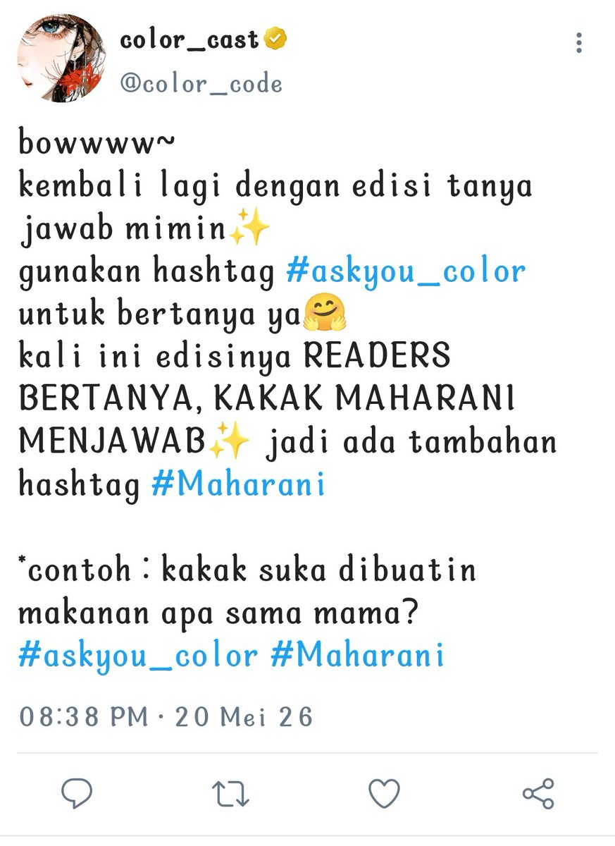 color_code || baca lewat media di akun color tweet media