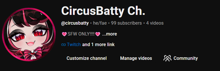 CircusBatty's tweet photo. We are one sub away from 100!! Woaahhh!!
Thank you for your support!!!!
#CircusBatty https://t.co/LFw64OmVsp