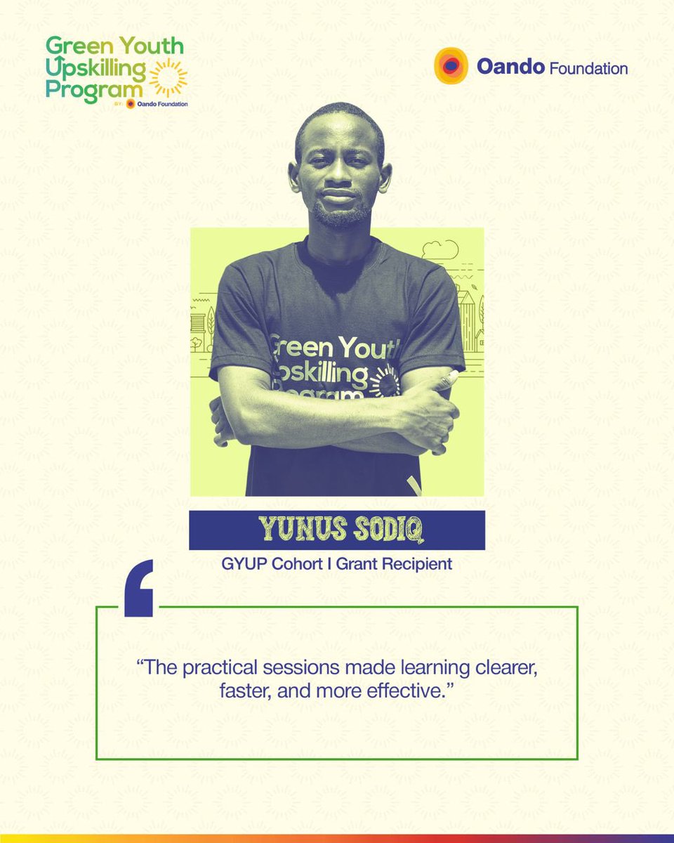 OandoFoundation's tweet photo. From bold career choices to moments of doubt, growth, and breakthrough opportunities, nothing is off the table.
 
Our Cohort 1 beneficiaries are sharing the real stories behind the journey: honest, inspiring, and empowering.
 
Applications are still open.
Take your first step👇

https://t.co/GbkolHwlm5