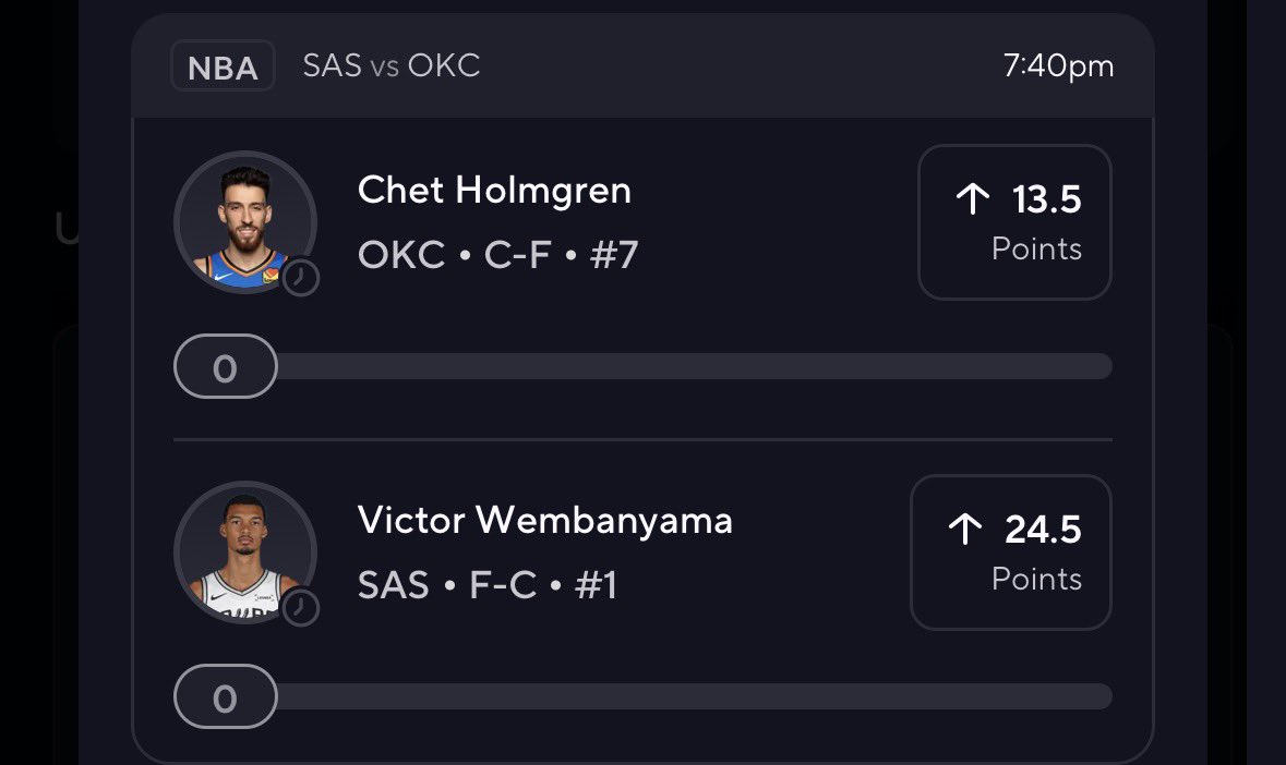 LocksWithCole's tweet photo. The bot has spoken… Let’s ride!

~ Chet Holmgren “O” 13.5 Pts

~ Victor Wembanyama “O” 24.5 Pts

@betbigai 

#PrizePicks #PrizePicksNBA #PTOTD https://t.co/jvk0LpFnQQ