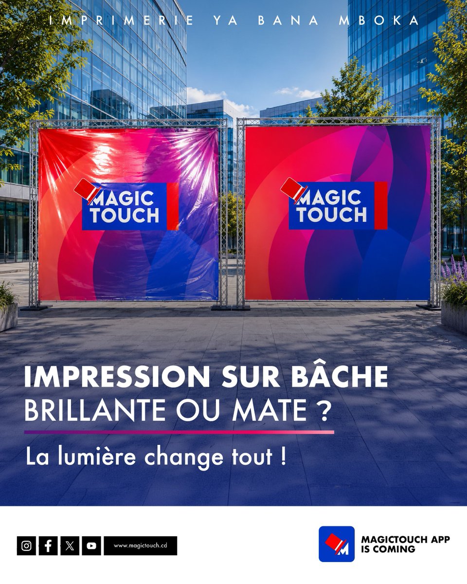 MagicTouchCD's tweet photo. Avez-vous déjà été déçu du rendu final de votre bâche… alors qu’à l’écran le design était magnifique ?

Le choix du support selon l’environnement lumineux,  peut complètement changer le rendu. Nous vous aidons à choisir le support le plus adapté à leur utilisation.

#print #RDC https://t.co/K91sZdkpgG