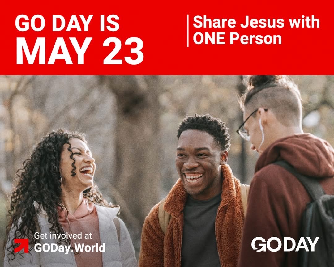 CBMCIntl's tweet photo. GO Day is May 23 — Share Jesus with ONE Person!

As affiliates of The World Evangelical Alliance, we invite you to join the GO Movement on this global day of evangelism.

Let’s make May 23 historic! 🔥

#CBMC #WEA #GODay #Evangelism #MarketplaceAmbassadors #ShareTheGospel https://t.co/5BY9FEIn1T