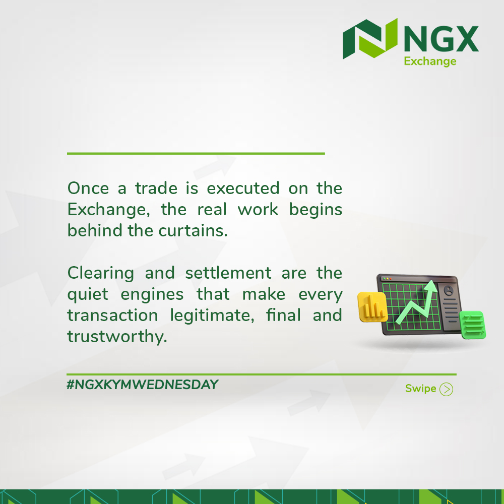 ngxgrp's tweet photo. The capital market is moving to T+1 Settlement… but what does that really mean?  Let’s break down what clearing and settlement mean and why they matter to the market.  #NGXKYMWednesday #NGXTplusone https://t.co/PMUOPhWZj8
