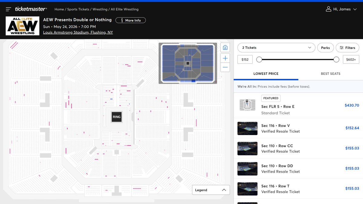 AEW Ticket Map Updates tweet media