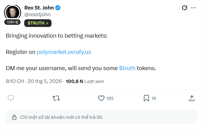 GemsInfinityVN's tweet photo. The developer of the $truth coin on Solana got their Twitter account hacked, and ironically, the hacker messaged each KOL (Key Opinion Leader) who followed the project, telling them to buy real $truth tokens.

Lmfao, is this an indicator? https://t.co/LD1yfrBnvS