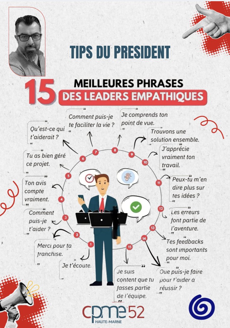 cpme52's tweet photo. 🚨𝐓𝐢𝐩𝐬 𝐝𝐮 𝐩𝐫𝐞́𝐬𝐢𝐝𝐞𝐧𝐭🚨

👉 Focus du jour : 15 meilleures phrases des leaders empathiques

#TipsduPrésident #conseil #CPME52
#LeadersEmpathiques https://t.co/4A1QDtjJvU