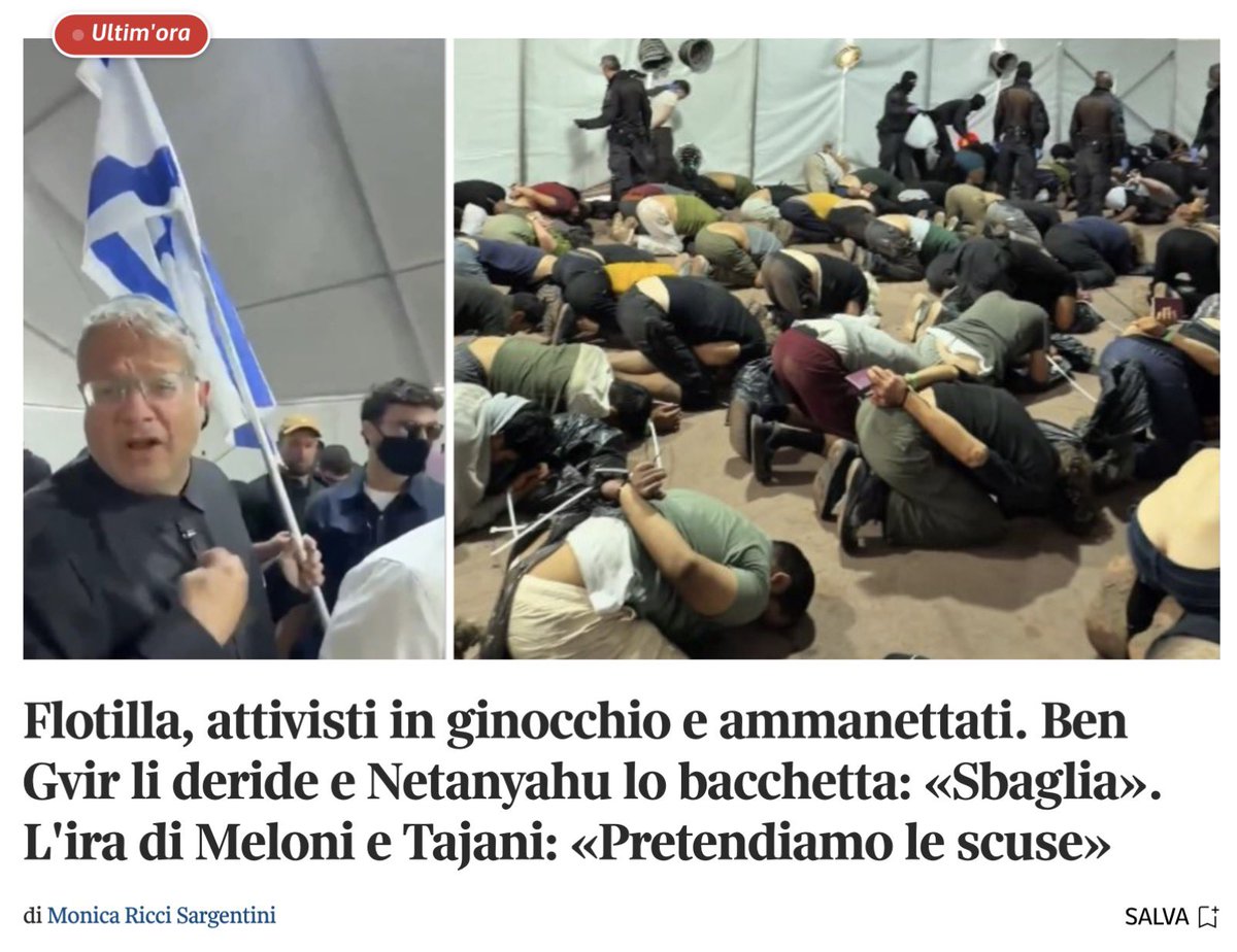 francofontana43's tweet photo. No.
Non son d’accordo con Netanyahu e il ministro degli Esteri di Israele secondo il quale  Ben Gvir non sia in linea con i valori di Israele
Israele è uno Stato non solo canaglia, ma genocidario  guidato da un governo che, purtroppo,  nelle sue guerre di aggressione, gode dell’appoggio largo e generalizzato della popolazione.
L’unica “colpa” di Ben Gvir, per Israele,  è quella di aver fatto meglio conoscere al mondo intero  l’autentica natura dello Stato di Israele che oggi rappresenta il più grave pericolo per la pace nel mondo
E che è ridicolo continuare a parlare di Israele come di una democrazia