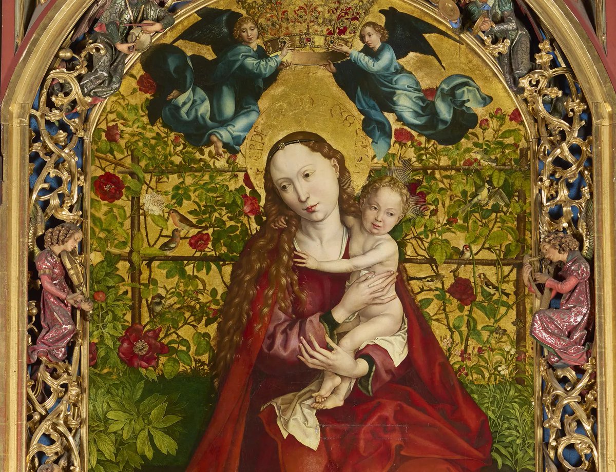 MuseeLouvre's tweet photo. [#AuditoriumLouvre]

Le 22 mai à 12h30, assistez à la conférence « La Vierge au buisson de roses. Le jardin clos de l’âme rhénane selon Martin Schongauer ».

Peint en 1473 par Martin Schongauer à Colmar, La Vierge au buisson de roses, avec sa flore, ses ors, ses gemmes et ses oiseaux, s’apparente au Jardin de Paradis célébré dans la poésie mystique.
Cette conférence invite le public à une exploration du tableau, où les images projetées répondent aux extraits musicaux et sonores, et proposent une immersion dans le langage spirituel des mystiques rhénans.

👉 https://t.co/8y2DwZnHze