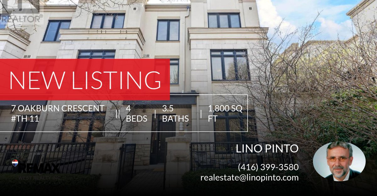 lino_pinto's tweet photo. 📍 New Listing 📍 Take a look at this fantastic new property that just hit the market located at 7 Oakburn Crescent #th 11 in Toronto (willowdale East). Reach out here or at (416) 399-3580 for more information!

Listed by Elisabeth... https://t.co/FkGXeRPCmQ https://t.co/1Adr48GoRS