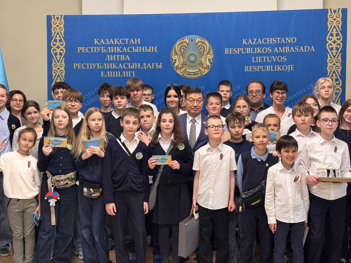 KazEmbLt's tweet photo. The Embassy of Kazakhstan in Lithuania hosted the 3rd International Children’s Togyzkumalak Tournament, bringing together school students from Lithuania and Latvia and promoting cultural exchange through Kazakhstan’s traditional intellectual game. 🇰🇿🇱🇹🇱🇻 https://t.co/lHTb7Xe0hP