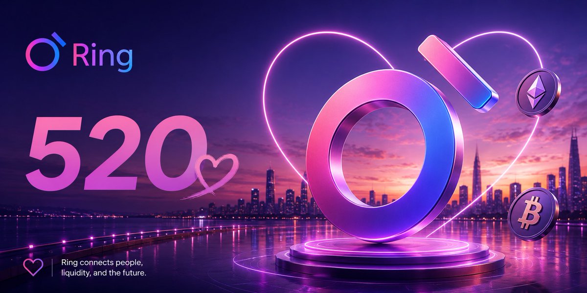 ProtocolRing's tweet photo. 520 ♾️

Love connects everything.

In Web3, trust is love. Connection creates infinity.

Ring connects people, liquidity, and the future. 💜

Happy 520 from Ring. https://t.co/96PrguIDJq