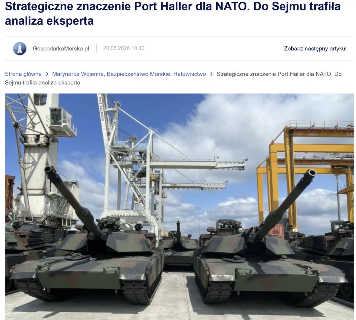 PortHaller's tweet photo. Polska analiza ekspercka o Porcie Haller trafia do Sejmu. 

Media: to zmieni handel i obronność.

W ciągu ostatnich dni Port Haller stał się tematem szerokiej debaty w polskich mediach. 
Ekspertyza dr inż. A. Jacucha, która trafiła do Kancelarii Sejmu RP, stawia jasną tezę: planowany terminal Ro-Ro w Choczewie może pełnić rolę strategicznego węzła logistycznego na wschodniej flance NATO.

O sprawie piszą: @Gosp_Morska_pl , @DoRzeczy_pl , @RadioMaryja  i @NewsmaxPolska.

Kacper Płażyński, ojciec projektu, mówi wprost: Port Haller zmieni handel i obronność Polski.