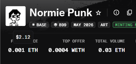 cidoneth's tweet photo. Mint Normie Punks

🔗 https://t.co/6pXEn0mGuk

Check the collections below — holders of those collections are eligible to mint for free. https://t.co/MiZZp2w8px