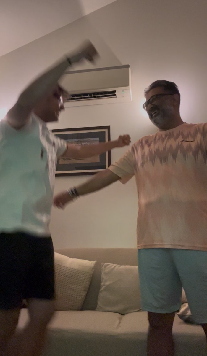 Ishaan10000's tweet photo. @HandofArsenal Watched the game last night with my Dad who is the sole reason i started supporting Arsenal (since 2006/07). Seen almost 20 years of disappointment but this felt like a full circle moment including  wholesome celebrations at FT🥹❤️❤️ https://t.co/ofF2r5vWFf