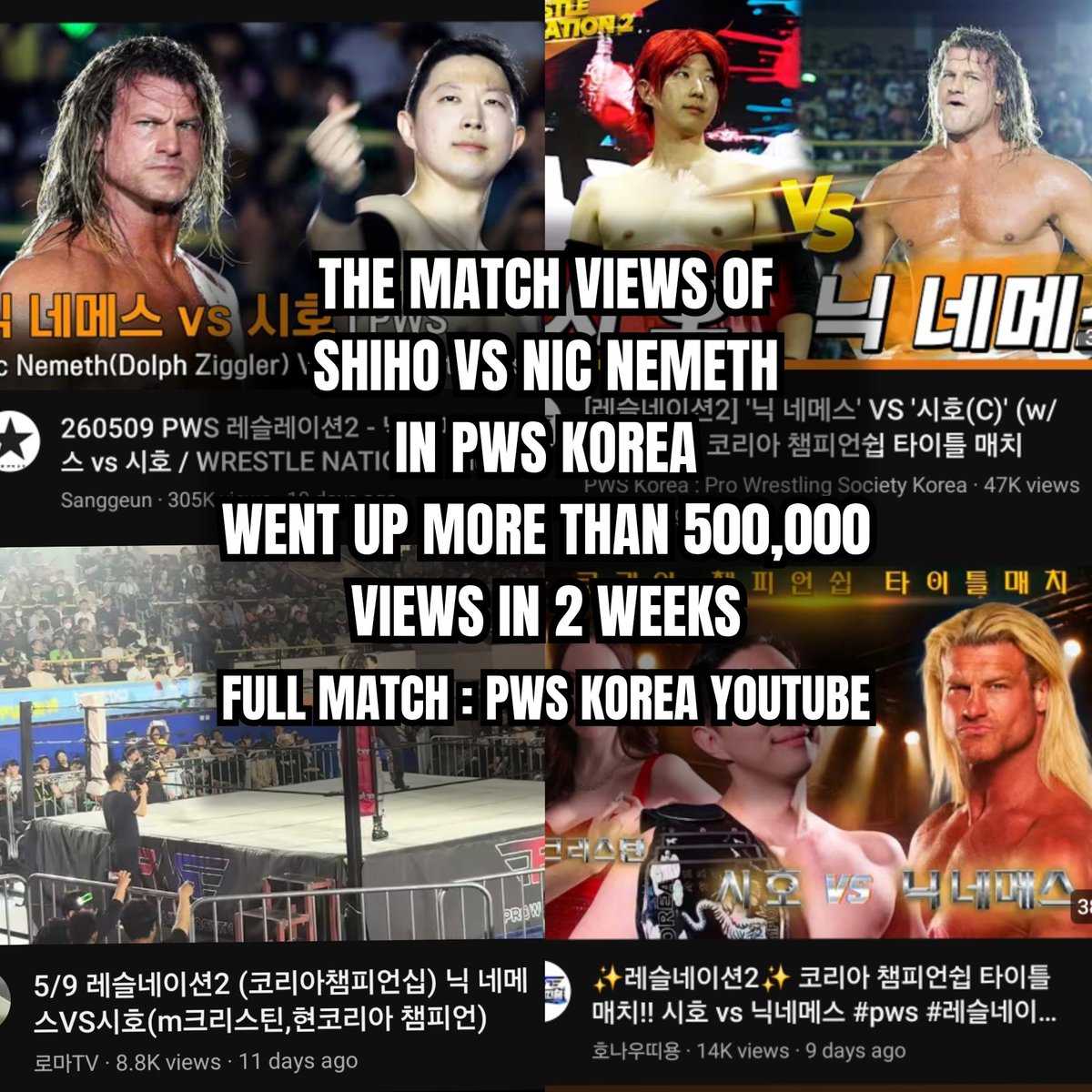 Shihohong's tweet photo. The most important match of @PWSKOREA history

Shiho vs @NicTNemeth 
In Wrestle Nation 2 in front of 3000 crowds.

https://t.co/LTF7pR9e2M https://t.co/iWHzcBpGsJ
