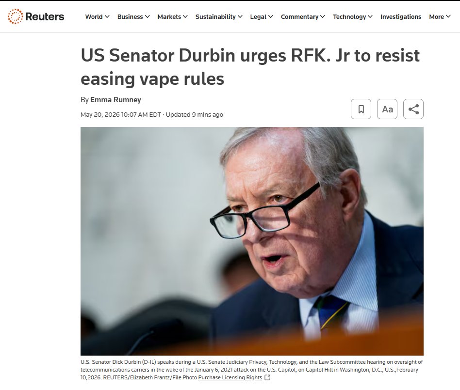 The Trump Administration just authorized the sale of flavored vapes across  the country, even though these products addict children & expose them to  harmful chemicals. I sent a letter to RFK Jr