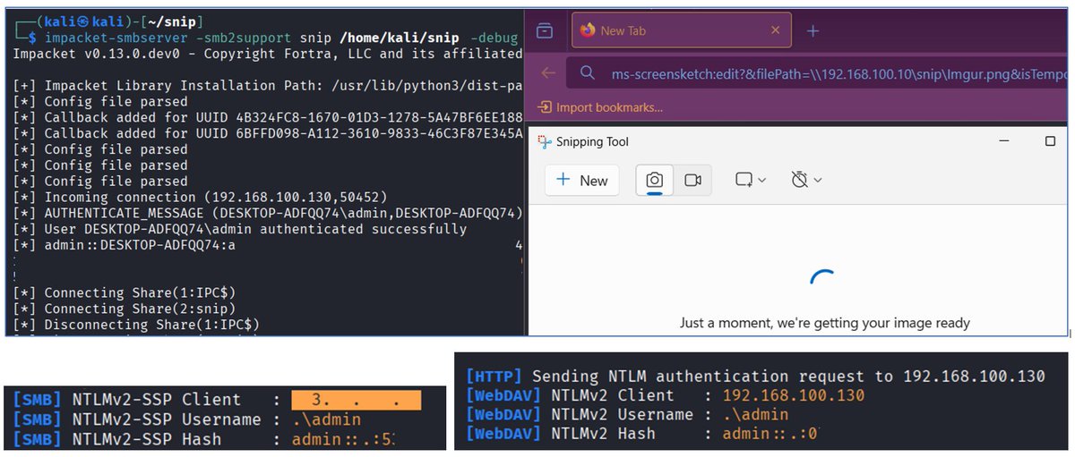 kl_secservices's tweet photo. Recently, there was a vulnerability in the Windows Snipping Tool that allowed user NTLM hashes to leak. For detection, monitor the launching of SnippingTool.exe with the filePath parameter that starts with '\\' or its URL-encoded version.
Read more
https://t.co/WLWaH7CRHG https://t.co/RP25w15QRb