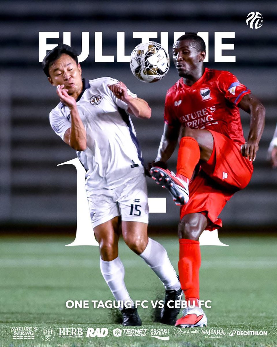 CebuFC's tweet photo. FULLTIME. A hard fought point in Manila. 💪

#CebuFC #TaraCebu #WeArePFL https://t.co/2MybN7Pk8K