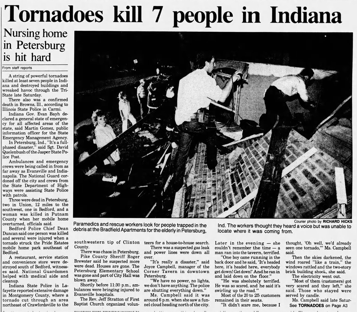 weather_history's tweet photo. June 2-3, 1990:

A devastating outbreak of 68 tornadoes impacted several states. The Lower Ohio Valley bore the brunt of the event, with numerous violent tornadoes striking southern IL, southern IN, and western OH. Nine people were killed and 253 more were injured.

#wxhistory https://t.co/BdoVi3CSiY