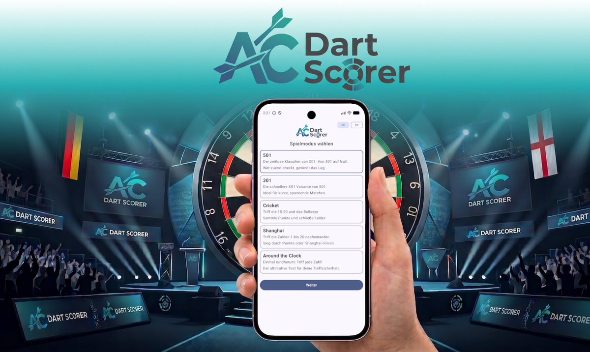 clankeeper's tweet photo. Schon die neue AC Dart Scorer App ausprobiert? Jetzt gleich im Google Play Store laden: https://t.co/OmcKIjqtfq Automatisches Scoreberechnung. Checkoutvorschläge und Dartstatistiken. 5 Spielmodi verfügbar. Game On! https://t.co/g11nUV0Dds