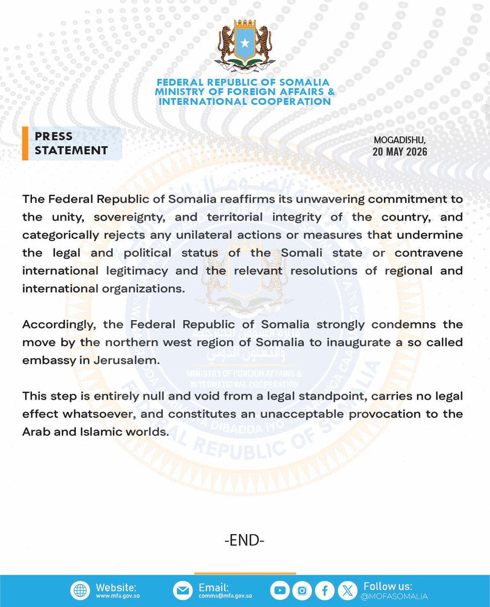 Ministry of Foreign Affairs 🇸🇴 tweet media