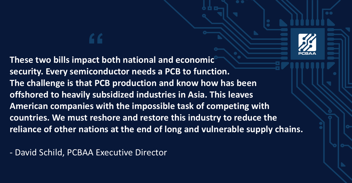 PCBA_America's tweet photo. PCBAA applauds @SenRubenGallego  (D-AZ) and Jim @JimJustice_WV (R-WV) for the introduction of S. 4569, the Protecting Circuit Boards and Substrates Act, the Senate companion bill to H.R. 3597. This bill would incentivize domestic manufacturing of PCBs by providing a 25% tax credit for the purchase or acquisition of American-made PCBs. Read more: https://t.co/B4d2bn6SG5