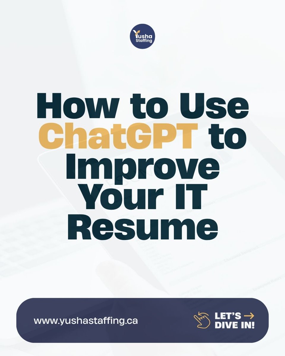 YushaInfo's tweet photo. Your IT skills are strong. Your resume isn't showing it.
Most IT professionals make the same mistake —

#ITResume #ChatGPT #AITools #TechCareers #ITJobs #CareerDevelopment #JobSearchTips #HRLeaders
#TechProfessionals #ResumeHelp #AIforWork #CareerGrowth #JobHunting #ITCareers https://t.co/brsFbcjecp
