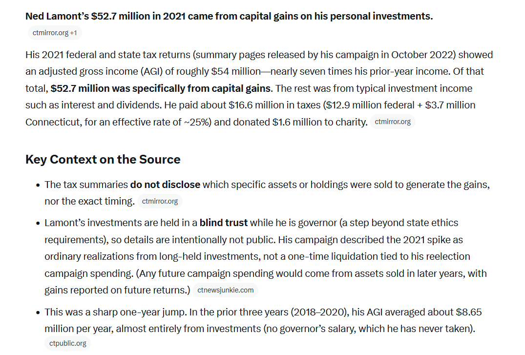 KristiTalmadge's tweet photo. 🔴 CONNECTICUT: How did Ned Lamont make $52.7 Million in 2021?

How much did Annie Lamont make from federal and state tax dollars boosting her OAK HC/FT venture capital empire's investments in the past 7.5 years?

@FBINewHaven @FBIDirectorKash

#CaymanIslands #LamontFamilyServer