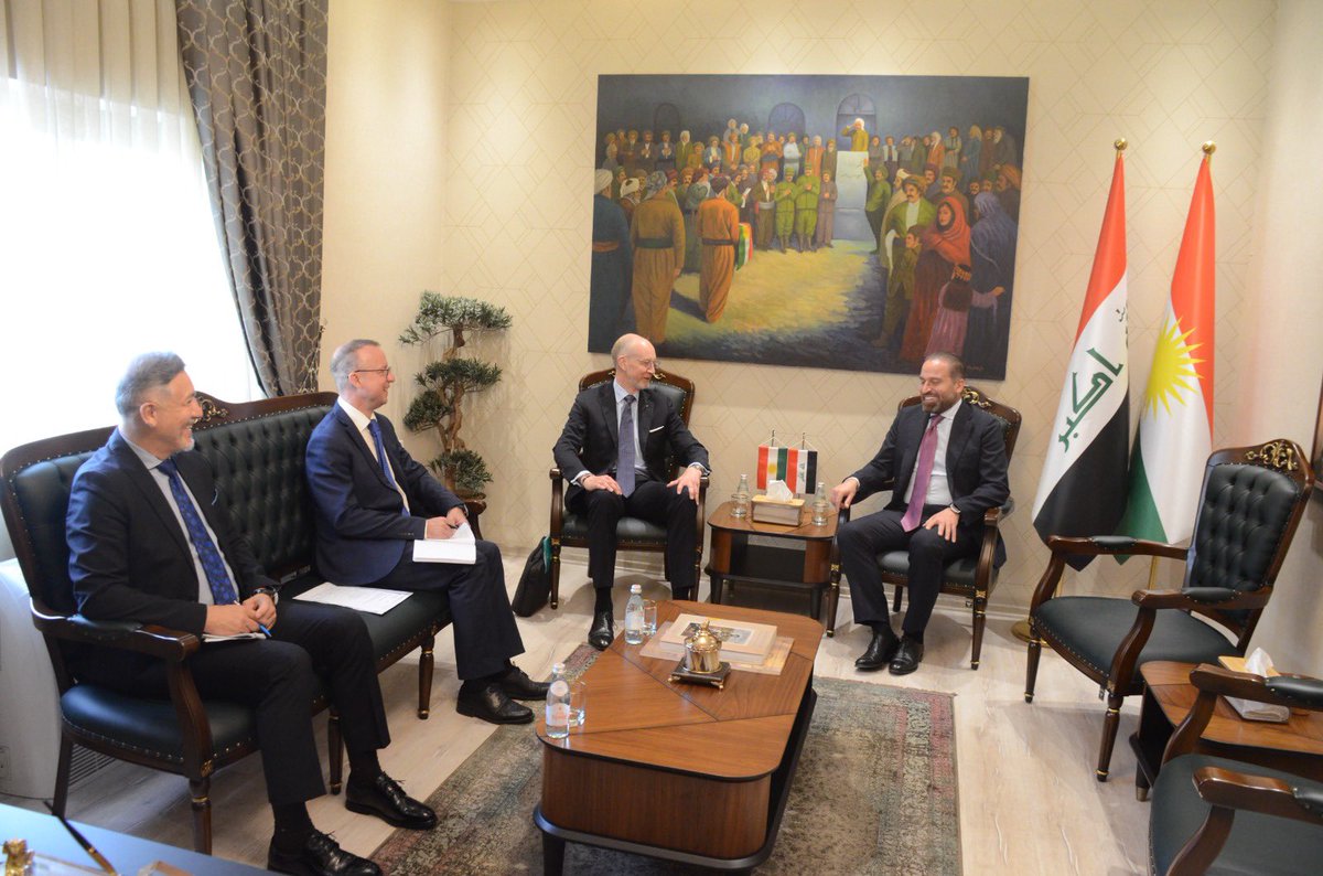 DShadala's tweet photo. Met with H.E. Jörgen Lindström, Ambassador of Sweden to Iraq.

We discussed the stabilization of the Middle East, the government formation process in Iraq, and broader regional dynamics, while reaffirming the importance of continued dialogue and cooperation. https://t.co/sOLpUasCY9