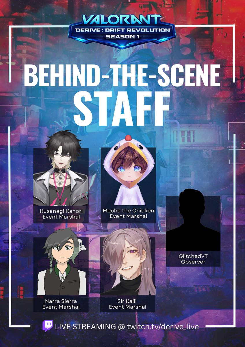 DeriVe_Live's tweet photo. A huge thank you to our behind-the-scenes marshal, for keeping everything organized and ensuring the event ran smoothly from start to finish 🙌

Event Marshals
🪖@KusanagiKanorii 
🪖@mecha1921 
🪖@NarraSierra 
🪖@Sir_Kaiii 

Observer
📹@GlitchedVT 

Your hard work, coordination, and support behind the scenes played a huge part in making this event a success. We truly appreciate you 💙

#DériVe_PH #ValorantPH #DriftRevoS1