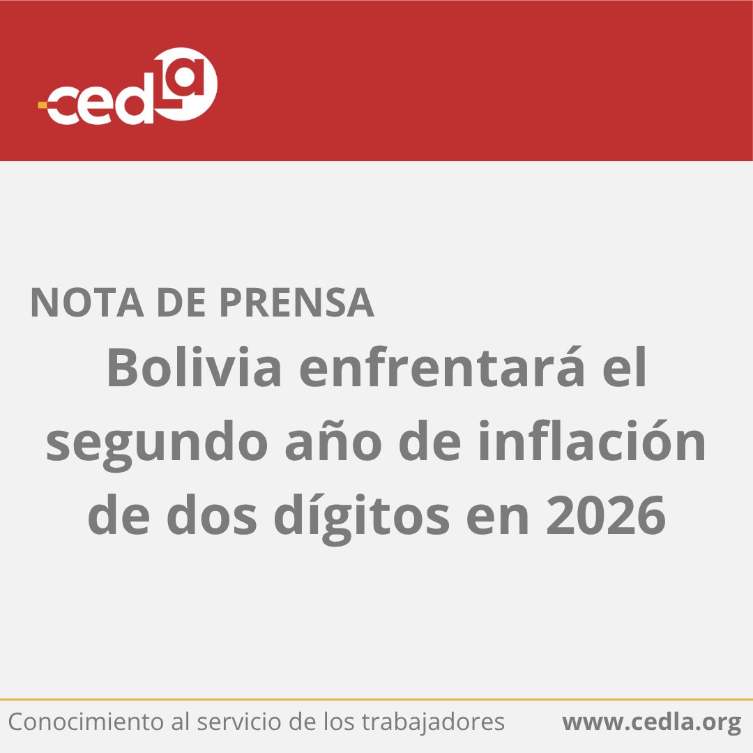 cedlabo's tweet photo. #CEDLA #Notadeprensa
Bolivia enfrentará el segundo año de inflación de dos dígitos en 2026.

Accede a la nota de prensa: https://t.co/r3nqSfjbWB https://t.co/GiXAWNxizw