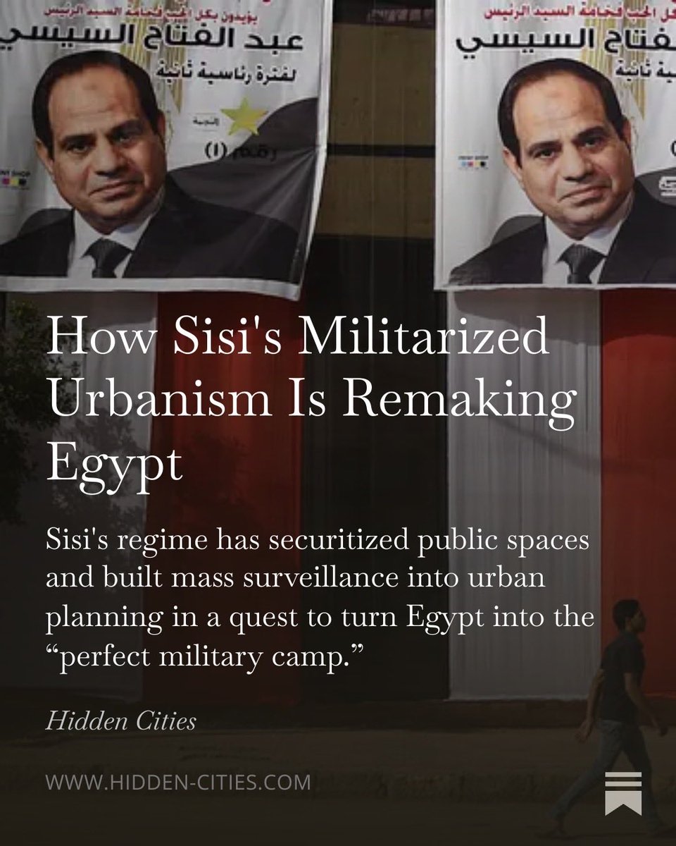 FreddyDeknatel's tweet photo. New in @hiddencitiesmag: 

Hossam el-Hamalawy @3arabawy on Sisi's vision of turning Egypt into one vast military camp, from the fortified new capital outside Cairo to an entire urban landscape shaped by mass surveillance and control. @VersoBooks https://t.co/NF87AaaF4Q