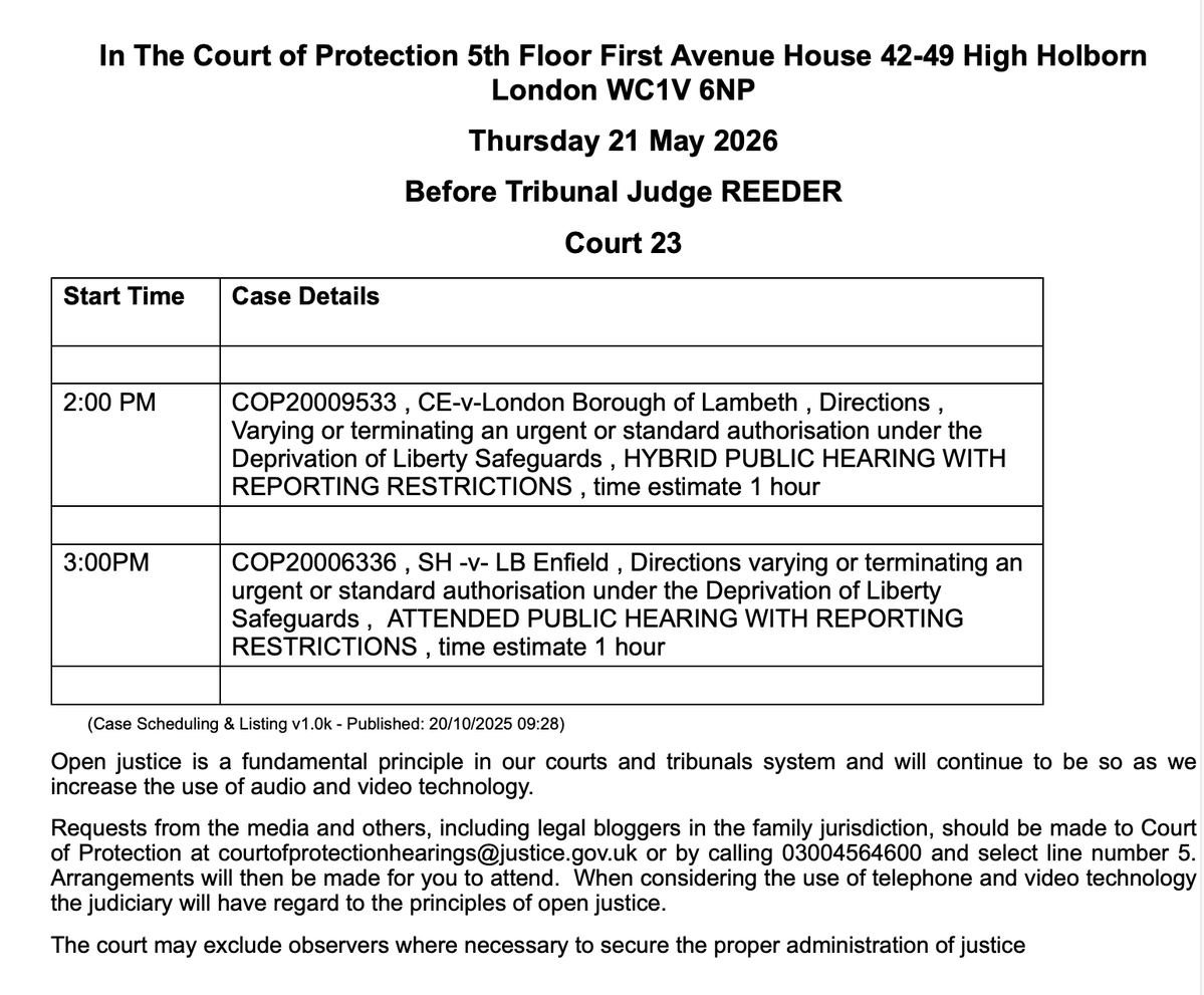 Open Justice Court of Protection Project tweet media