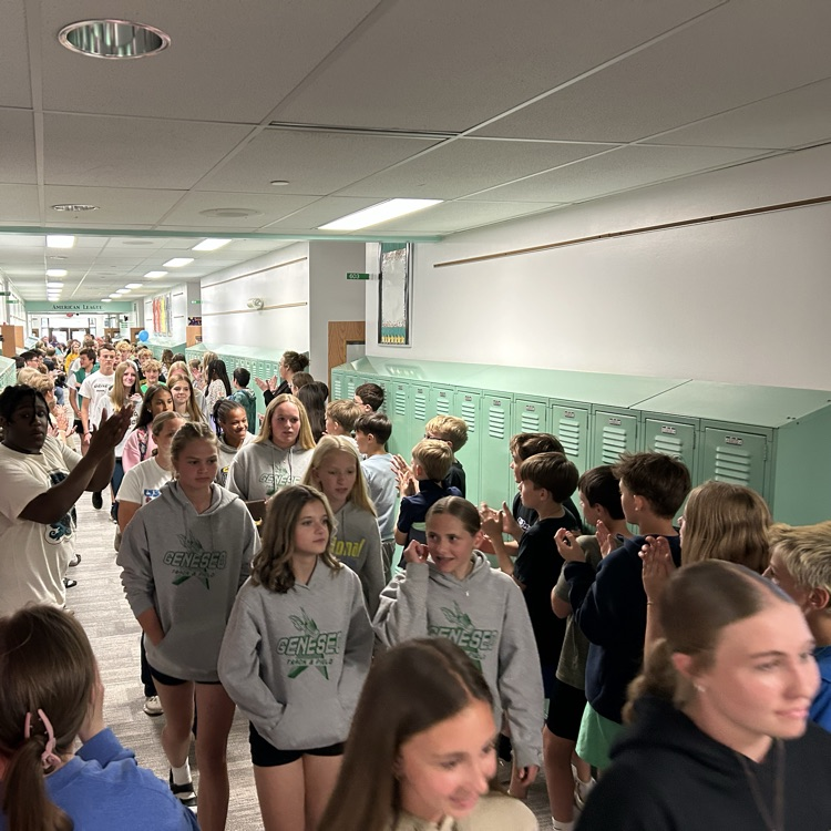 geneseodist228's tweet photo. GMS Track and Field Athletes took a Walk of Champions this afternoon as they celebrate 3 Sectional Championships and get ready to head to the IESA State meet this Friday and Saturday. Good luck at State! #BeLEAF https://t.co/FJ1dgGd70L