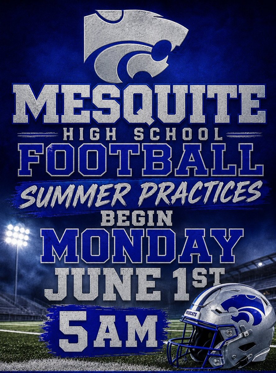 CoachJesseHart's tweet photo. Summer football begins Monday June 1st at 5am. Black shorts, white t-shirts, running shoes for the weight room, and cleats for the field.  Bring your own water jugs. https://t.co/atEEQS7uWP