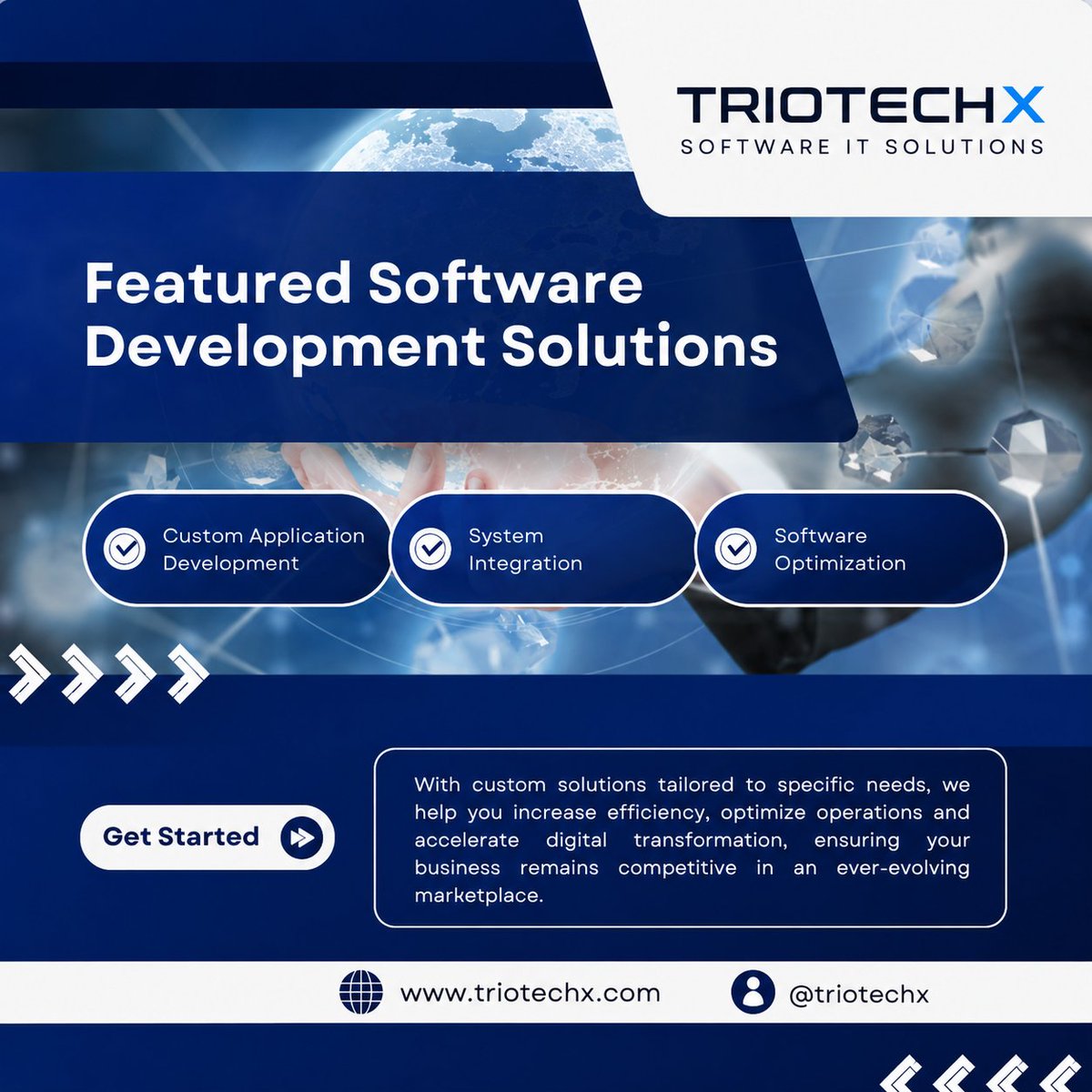 triotechx's tweet photo. 🚀 Smart software solutions for growing businesses by TriotechX Software IT Solutions!

✔ Custom Application Development
✔ System Integration
✔ Software Optimization
Empowering businesses through innovation &amp; technology.
🌐 https://t.co/gbiz6SVvMA
#TriotechX #SoftwareEmployees https://t.co/N5uZW4pmbu